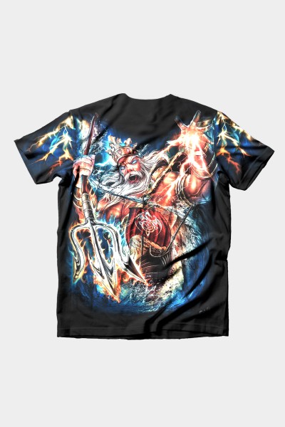 Poseidon in Rage Vollausdruck T-Shirt