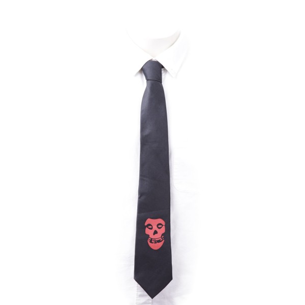 Schwarze Krawatte mit Totenkopf
