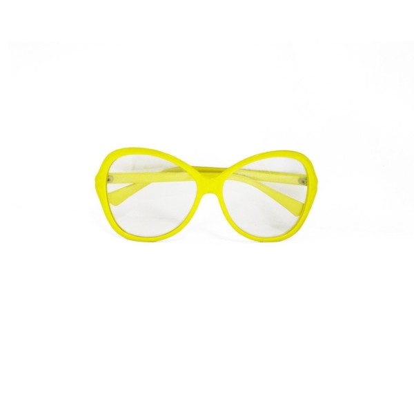 Gelbe Retro Cat Eye Spaßbrille
