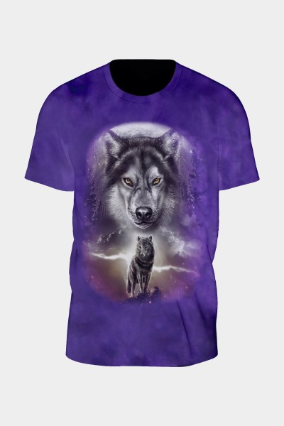 Tie-Dye Lila Wolf T-Shirt