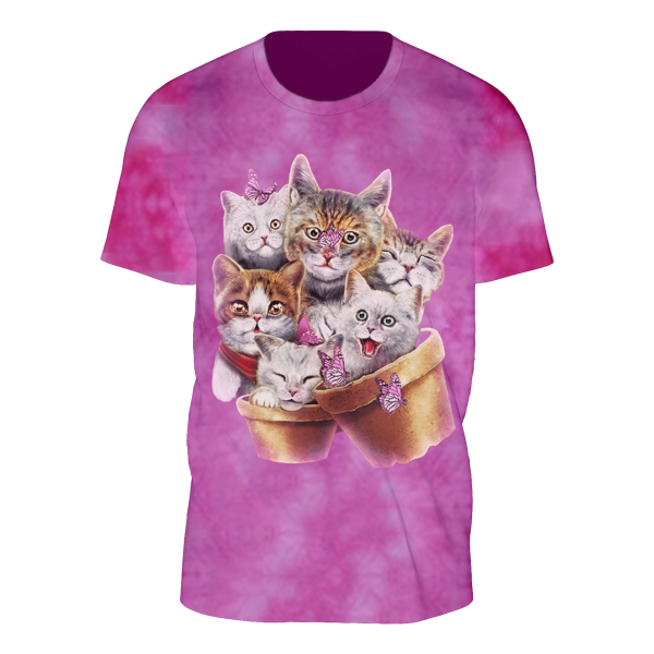 Glow in the Dark Tie-Dye Rosa Katzen T-Shirt