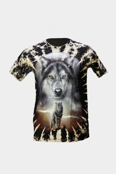 Der einsame Wolf Tie-Die T-Shirt