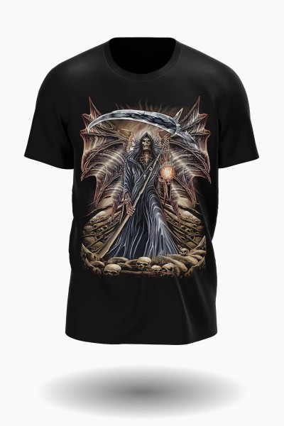 Totenkopf Seelenfänger und Drachen T-Shirt