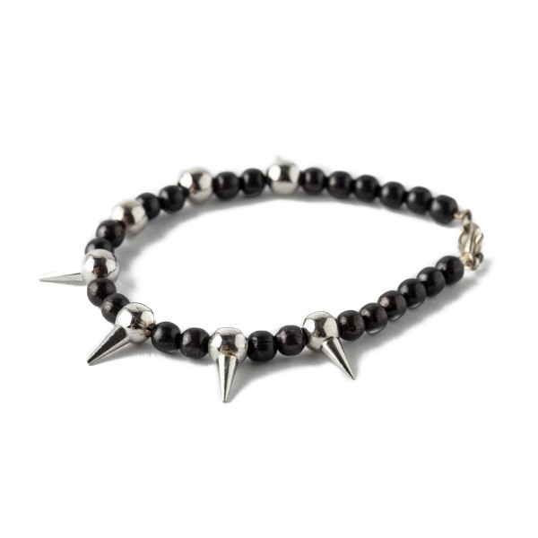 Spike Armband mit Schwarzen Perlen