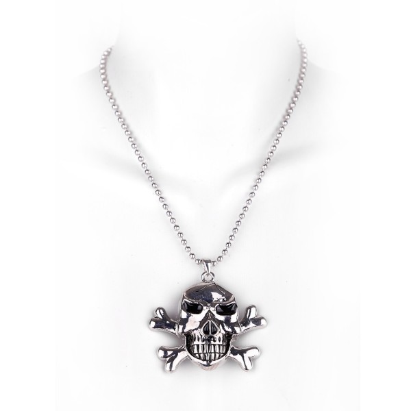 Skull Totenkopf Halskette mit Ballchain