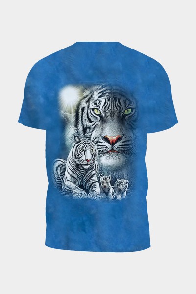 Blau Tiger familie T-Shirt