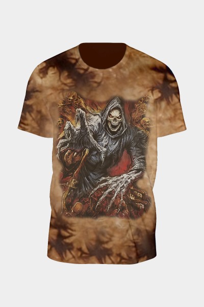 Tie-Dye Braun Death is coming T-Shirt
