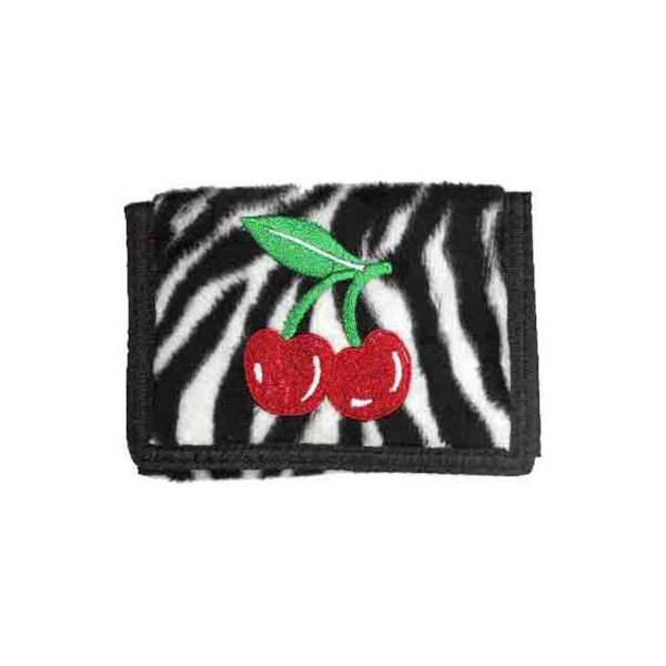 Zebra Geldbeutel mit Kirschen Stickerei