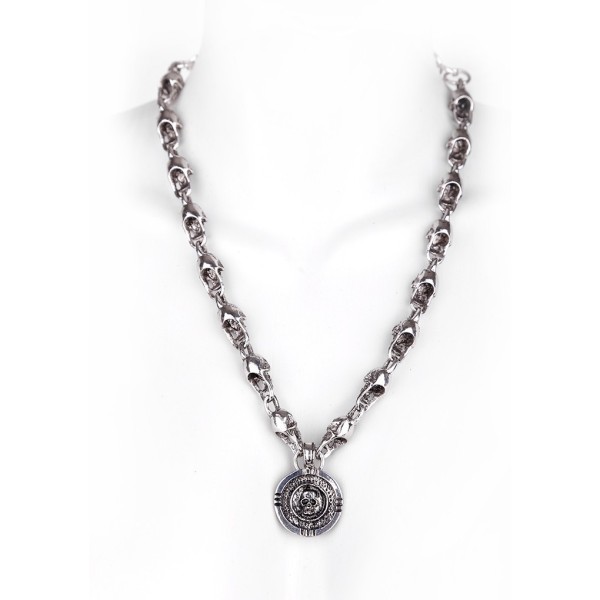 Schwere Totenkopf Halskette mit Medaillon