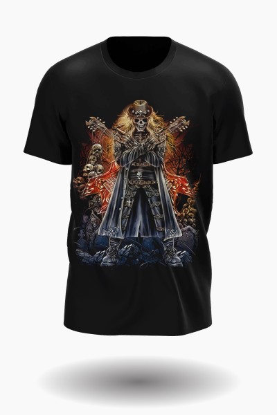Rockstar Skull in Hell T-Shirt