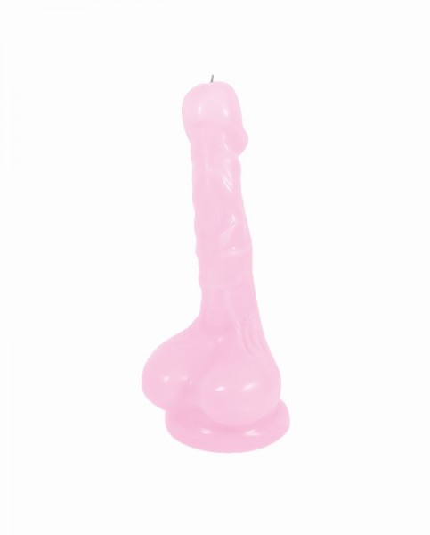 Rosa Design Penis Kerze ( 17 cm )