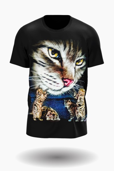 Wild Katzen T-Shirt Glow in the Dark