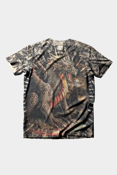 Tie-Dye mit Drachen e T-Shirt