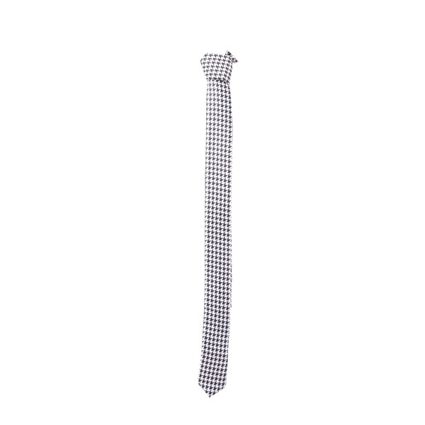 Schmale Krawatte im Hahnentritt Design schwarz weiß