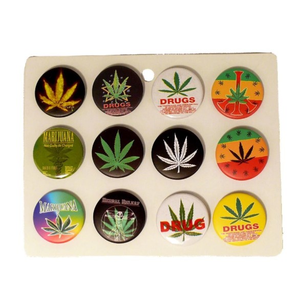 Marihuana Blatt Buttons Gemischt