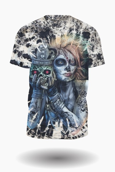 Skull Queen Tie Dye T-Shirt Braun