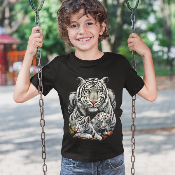 White Leopard Babys Kinder T-Shirt