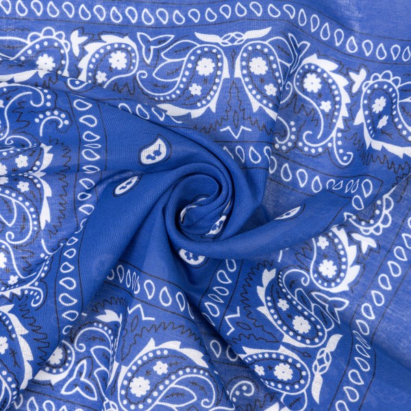 Bandana Halstuch Blau Paisley 55 cm x 55 cm