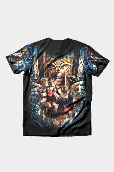 Sparta-Krieger Vollausdruck T-Shirt
