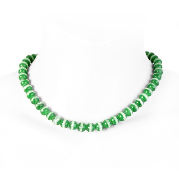 Fluoreszierende künstliche Perlenhalskette in Grün