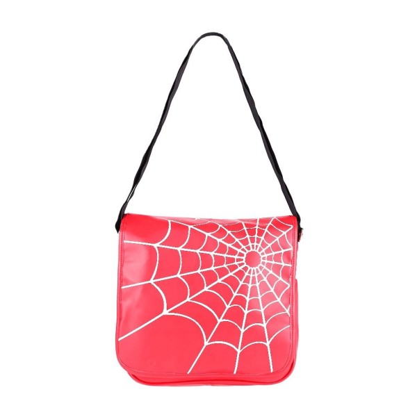 Tasche in rot mit einem Weißen Spinnennetz