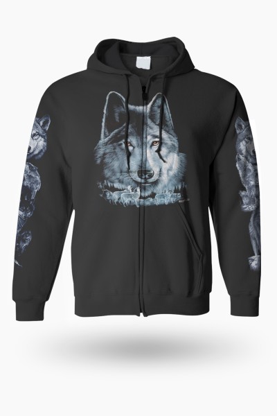 Grauer Wolf Wild Hoodie