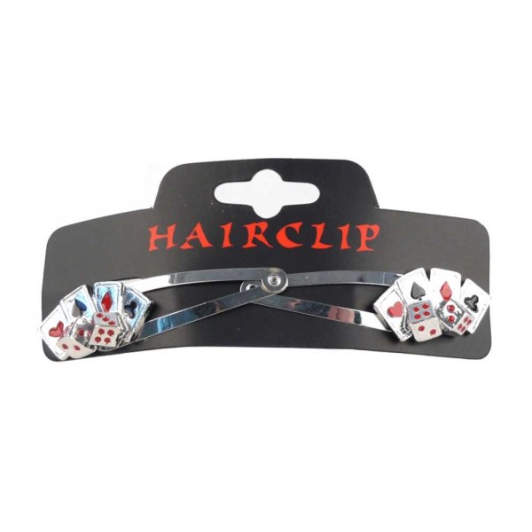 Haarclip Poker Karten und Würfel