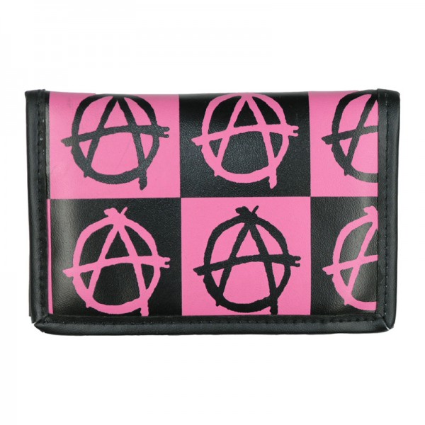 Anarchy Geldbörse im Karo Design Schwarz Pink