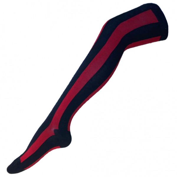 The Classic Overknee Socken Schwarz Rot